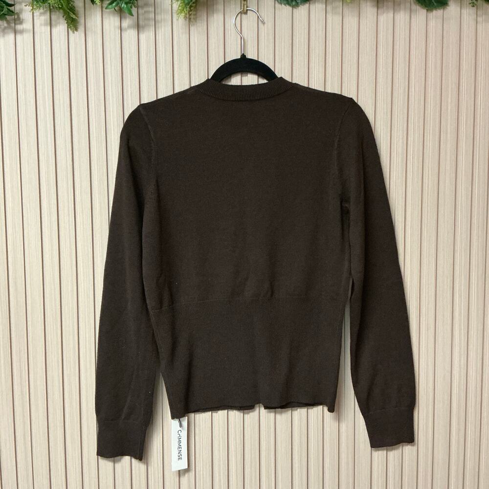 Commense Metal Button Knit Cardigan Dark Brown Size M - Picture 3 of 9